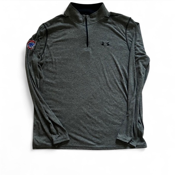 Under Armour Other - Grey Under Armour Pullover Quarter Zip W/ Chicago Cubs Patch on Sleeve Men’s L